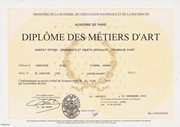 diplôme de l'Ecole Boulle