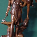 Echantillon peinture ton fauve pour statue en regule ref. 243